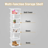 Wooden Shoes Storage Stand 7 Tiers Shoe Rack Organizer Multi-shoe Rack Shoebox-White