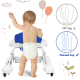 2-in-1 Foldable Baby Walker with Adjustable Heights-Blue