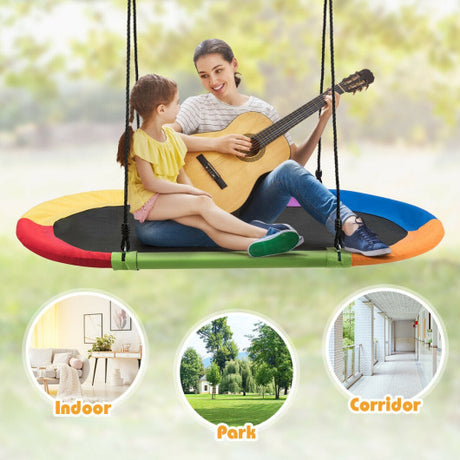 60 Inch Saucer Surf Outdoor Adjustable Swing Set-Colorful