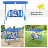 Outdoor Kids Patio Swing Bench with Canopy 2 Seats