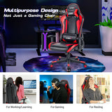 Gaming Chair Adjustable Swivel Racing Style Computer Office Chair-Red