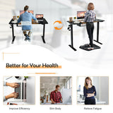 55 Inch x 28 Inch Electric Standing Desk with USB Port Black-Black