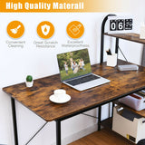 48-Inch Reversible Computer Desk with Storage Shelf-Rustic Brown