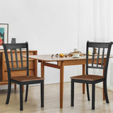 2 Pieces Solid Whitesburg Spindle Back Wood Dining Chairs-Black