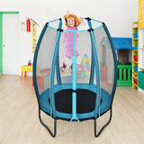 4 Feet Kids Trampoline Recreational Bounce Jumper with Enclosure Net-Blue