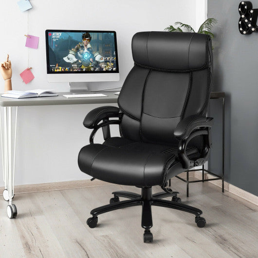 Big & Tall 400lb PU Leather Massage Office Chair-Black