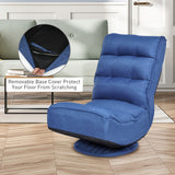 5-Position Folding Floor Gaming Chair-Navy