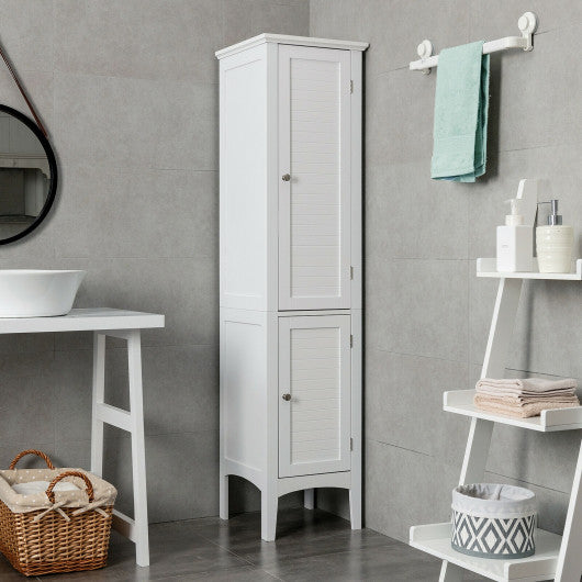 Freestanding Bathroom Storage Cabinet for Kitchen and Living Room-White