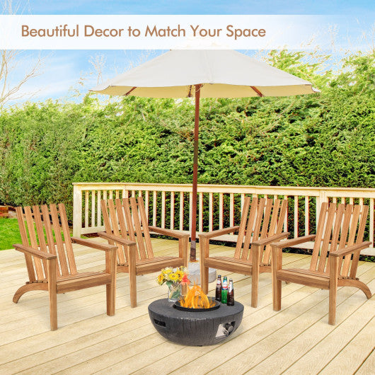 Outdoor Durable Patio Acacia Wood Adirondack Lounge Armchair-Natural