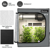 30 × 18 × 36 Inch Mylar Hydroponic Grow Tent with Observation Window and Floor Tray-Gray