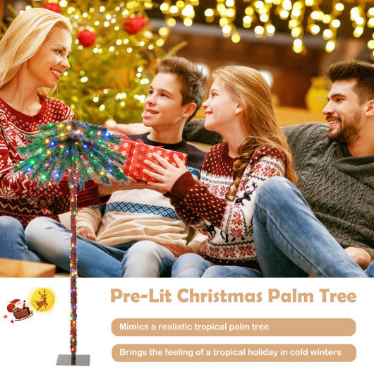 6 Feet Pre-Lit Artificial Tropical Christmas Palm Tree with 210 Multi-Color Lights