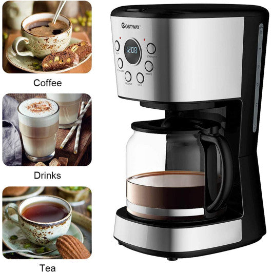 12-cup LCD Display Programmable Coffee Maker Brew Machine