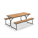 6 Feet Outdoor Picnic Table Bench Set for 6-8 People-Brown