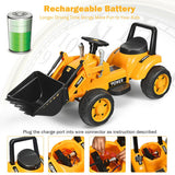 Kids Ride On Excavator Digger 6V Battery Powered Tractor -Yellow