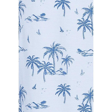 Henley Romper - Vintage Hawaii - Indigo on Baby Blue  100% Pima Cotton by Feather Baby