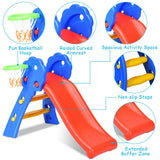 2 Step Indoors Kids Plastic Folding Slide with Basketball Hoop