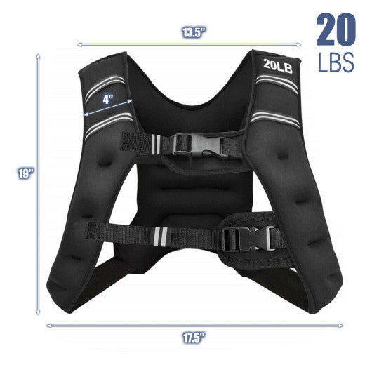 Training Weight Vest Workout Equipment with Adjustable Buckles and Mesh Bag-20 lbs