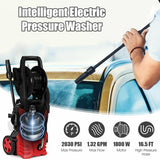 1800W 2030PSI Electric Pressure Washer Cleaner with Hose Reel-Red