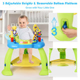 2-in-1 Baby Jumperoo Adjustable Sit-to-stand Activity Center-Green