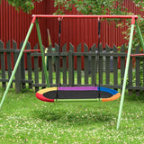 60 Inch Saucer Surf Outdoor Adjustable Swing Set-Colorful