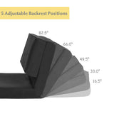 Convertible Lounger Folding Sofa Sleeper Bed-Black