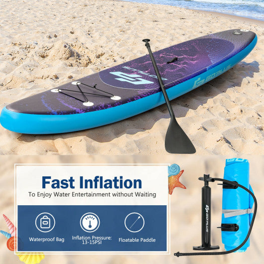11 Feet Inflatable Stand Up Paddle Board Surfboard with Bag Aluminum Paddle Pump-L