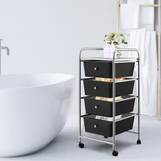 4 Drawers Metal Rolling Storage Cart