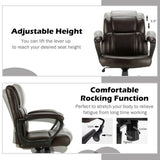 Adjustable Leather Executive Office Chair Computer Desk Chair with Armrest