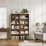 5-Shelf Storage Bookcase Modern Multi-Functional Display Cabinet Furniture-Walnut