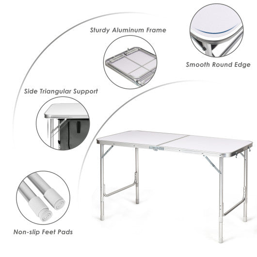 Height Adjustable Folding Camping  Table-Gray