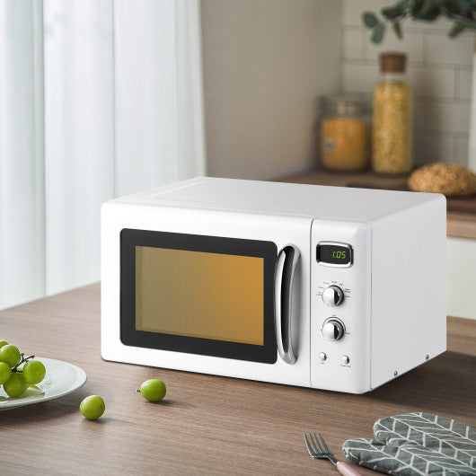 0.9 Cu.ft Retro Countertop Compact Microwave Oven-White