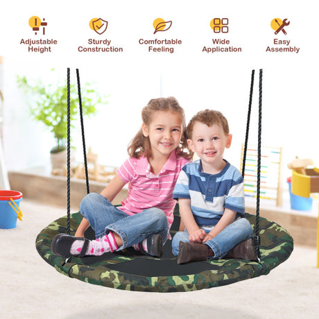 40 Inch Flying Saucer Tree Swing Outdoor Play Set with Adjustable Ropes Gift for Kids