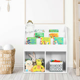Kids Wooden Bookshelf Bookcase Children Toy Storage Cabinet Organizer White
