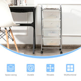 4-Drawer Cart Storage Bin Organizer Rolling with Plastic Drawers-White