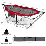 Portable Folding Hammock with Hammock Stand-Red