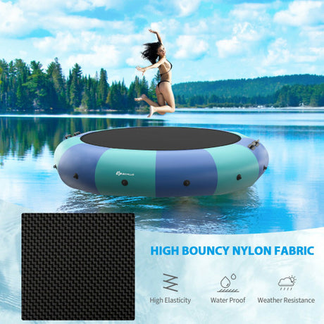 15 Feet Inflatable Splash Padded Water Bouncer Trampoline-Blue