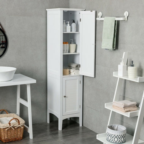 Freestanding Bathroom Storage Cabinet for Kitchen and Living Room-White
