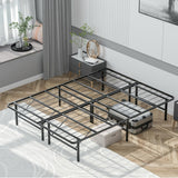 Twin/Full/Queen Size Foldable Metal Platform Bed with Tool-Free Assembly-Queen size