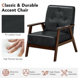 Classic Accent Armchair with Rubber Wood Legs and Armrests