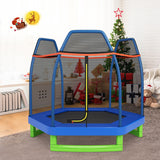 7 Feet Kids Recreational Bounce Jumper Trampoline-Blue