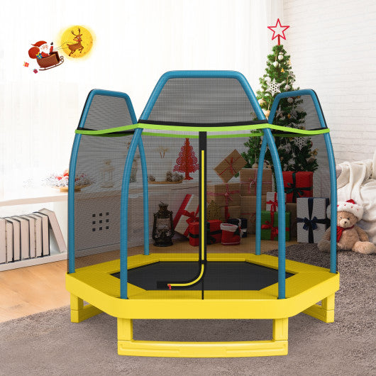 7 Feet Kids Recreational Bounce Jumper Trampoline-Yellow