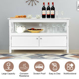 44 Inch Wooden Storage Cabinet TV Stand-White