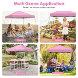 10 x 10 Feet Outdoor Instant Pop-up Canopy with Carrying Bag-Pink