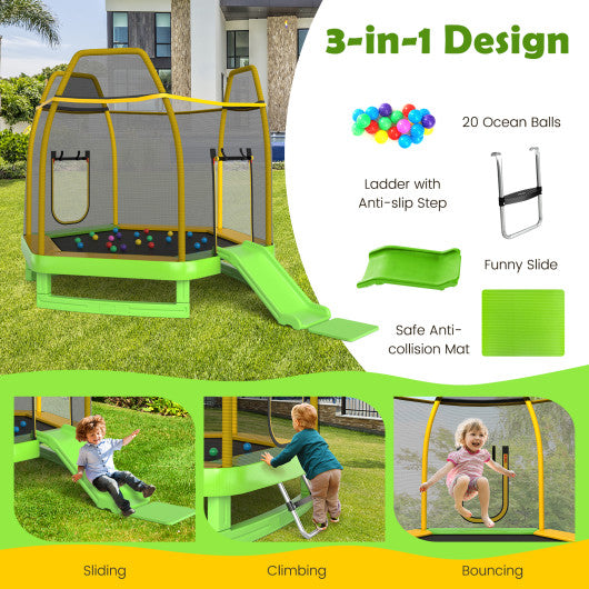 7 foot climb and slide trampoline 2025