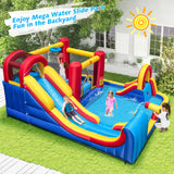 7 in 1 Outdoor Inflatable Bounce House with Water Slides and Splash Pools without Blower
