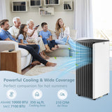 3-in-1 10000 BTU Air Conditioner with Humidifier and Smart Sleep Mode-Black