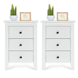 2 pcs Nightstand End Beside Table Drawers