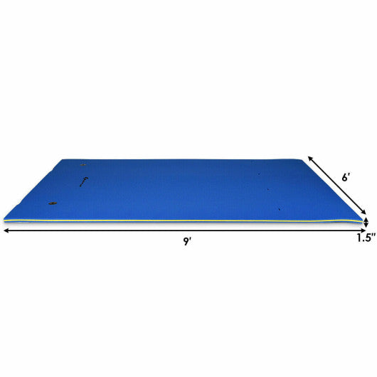 9' x 6' 3 Layer Floating Water Pad Foam Mat -Blue