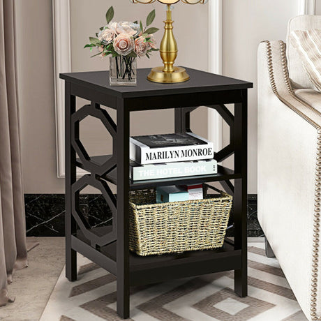 3-tier Nightstand Sofa Side End Accent Table-Coffee