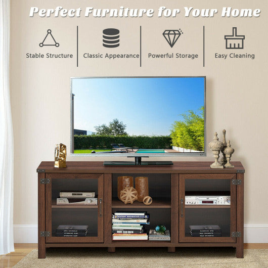 TV Stand Entertainment Center for TVs up to 65 Inch with Storage Cabinets-Walnut